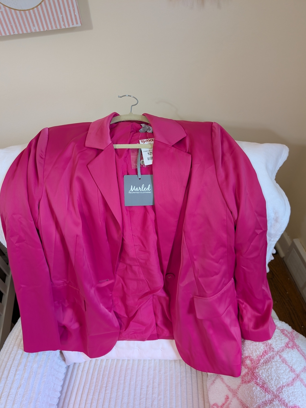 Marled Hot Pink Women's Blazer Jacket